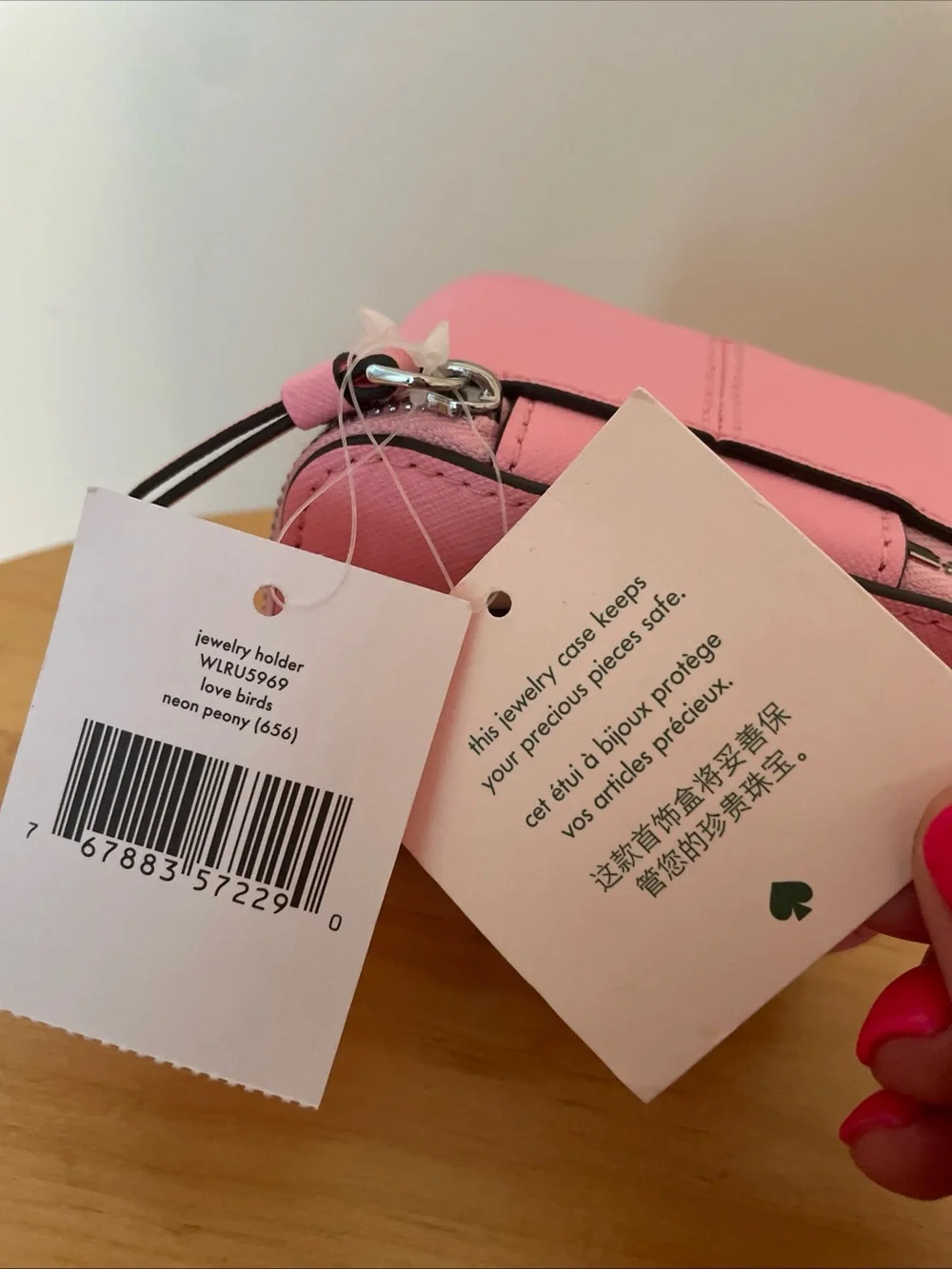kate spade Pink “Love Birds” Heart Zip Jewelry Case NWT 💕 Rare Item